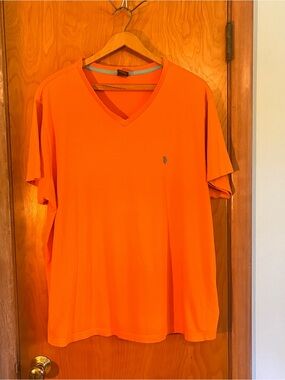 Polo Ralph Lauren Men’s Orange V-Neck T-Shirt Size XXL